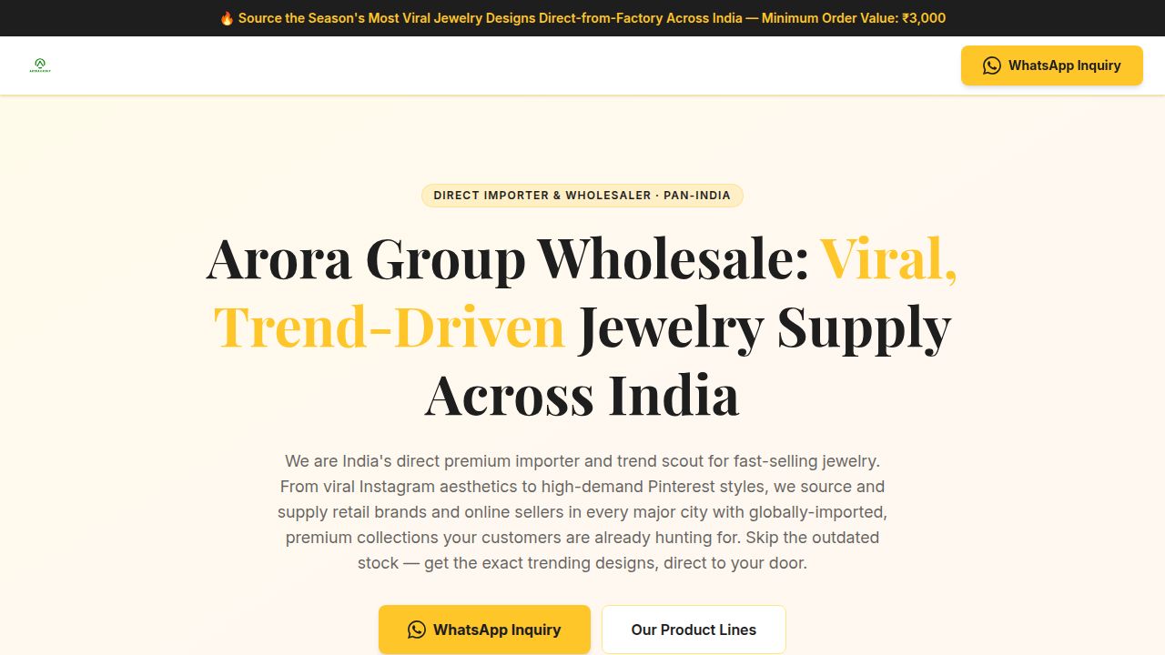 Korean Jewellery Wholesaler in Los Angeles, CA by Arora Group Wholesale USA